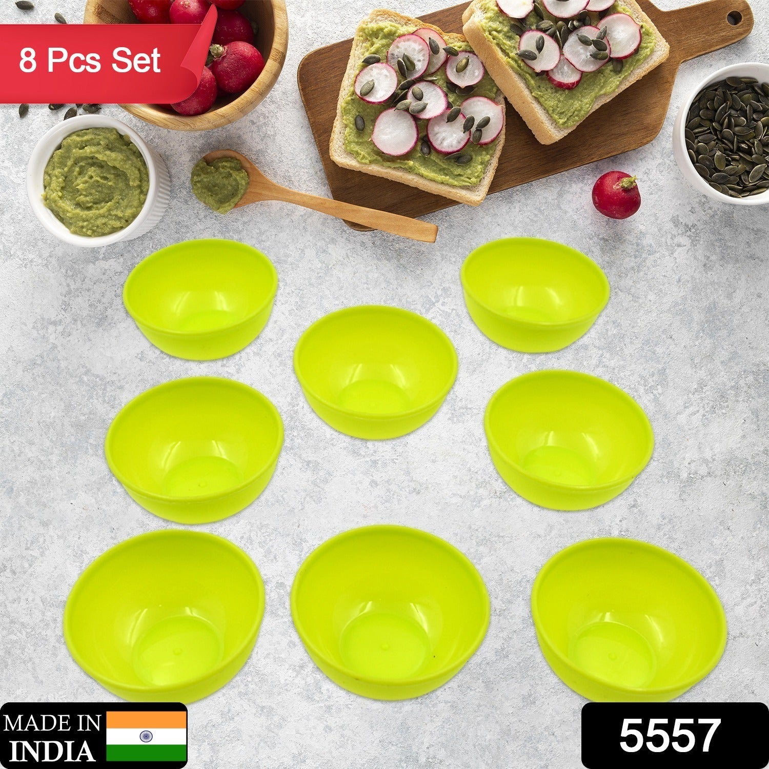 5557 Multipurpose Small Round Plastic Bowl / Katori, Microwave Safe Reusable Lightweight Bowl, Dishwasher Safe Chutney Bowl (8 Pcs Set) 5557 Multipurpose Small Round Plastic Bowl / Katori, Microwave Safe Reusable Lightweight Bowl, Dishwasher Safe Chutney Bowl (8 Pcs Set)